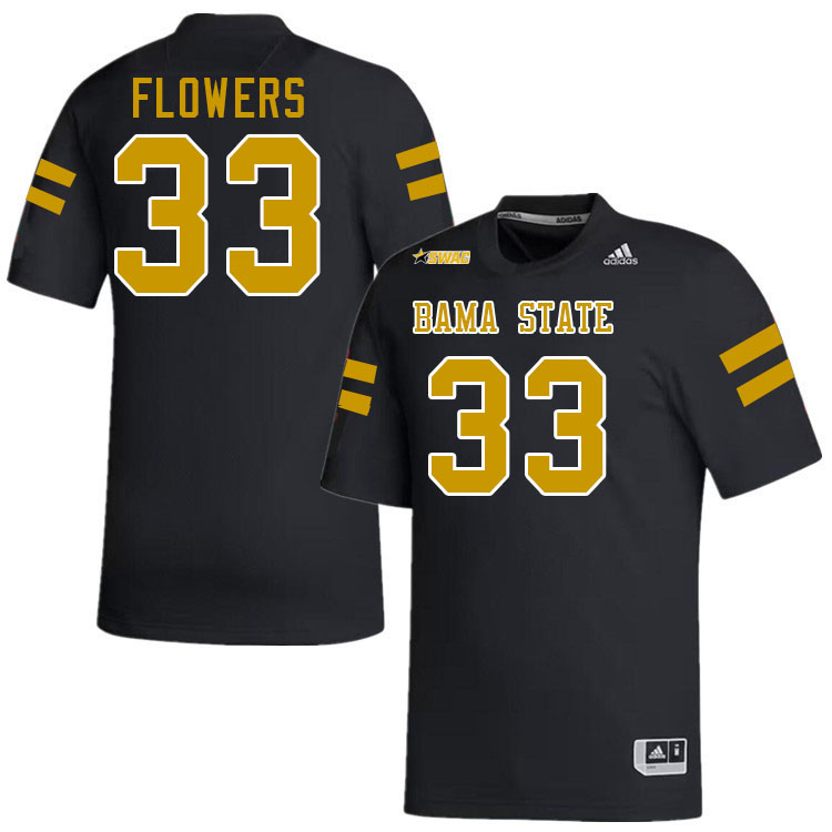 Alabama State Hornets #33 Jeffrey Flowers College Football Jerseys Stitched Sale-Black